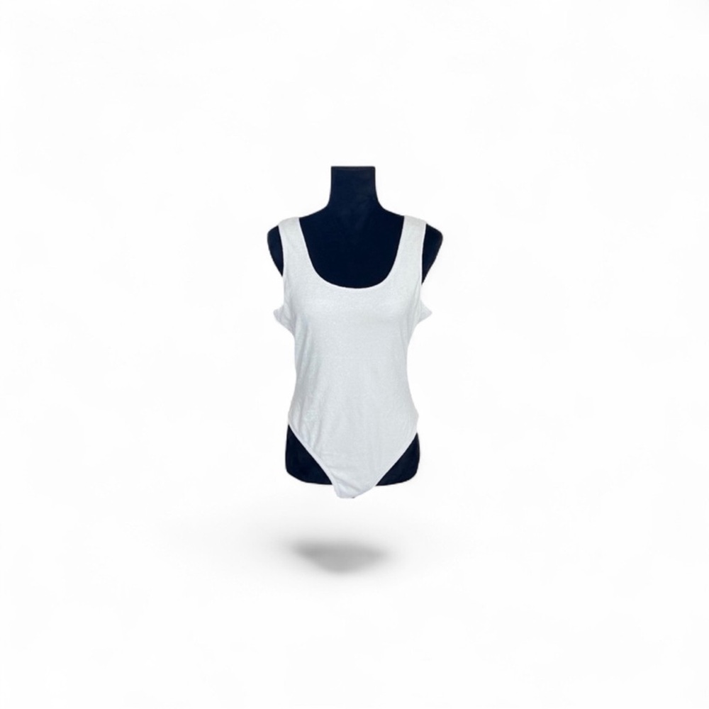 JLUXLABEL NWT luxury vanillacore minimalist cream white velour bodysuit size XL